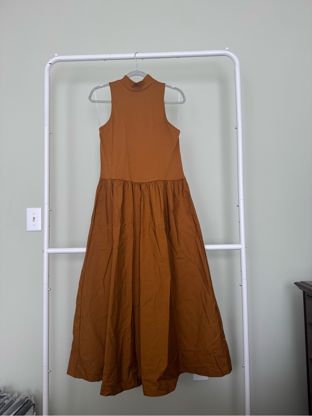 a new day Sleeveless High-Neck Maxi Dress in Rust Brown